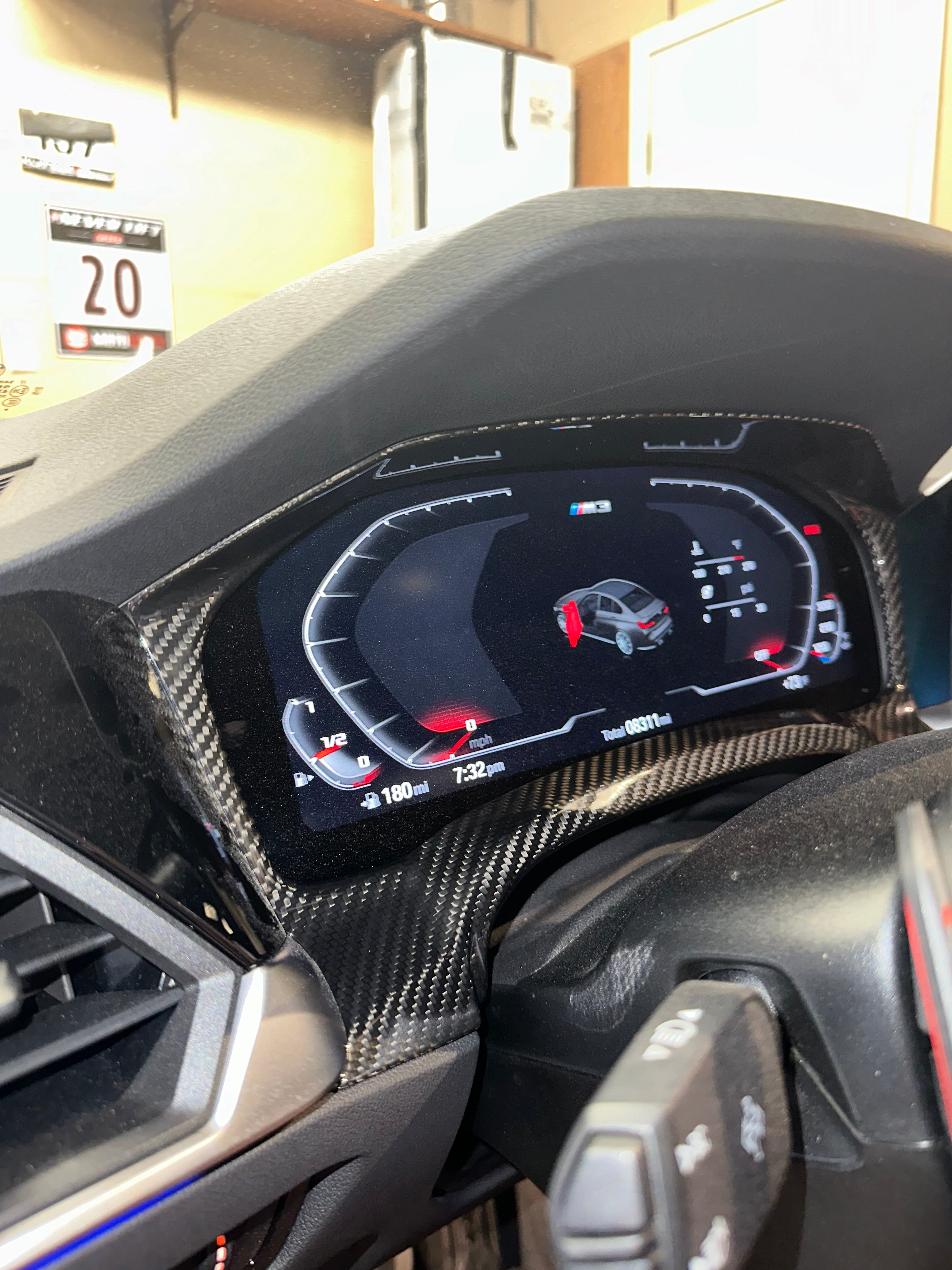 Carbon Fiber Cluster instrument dash screen cover -  BMW G8X