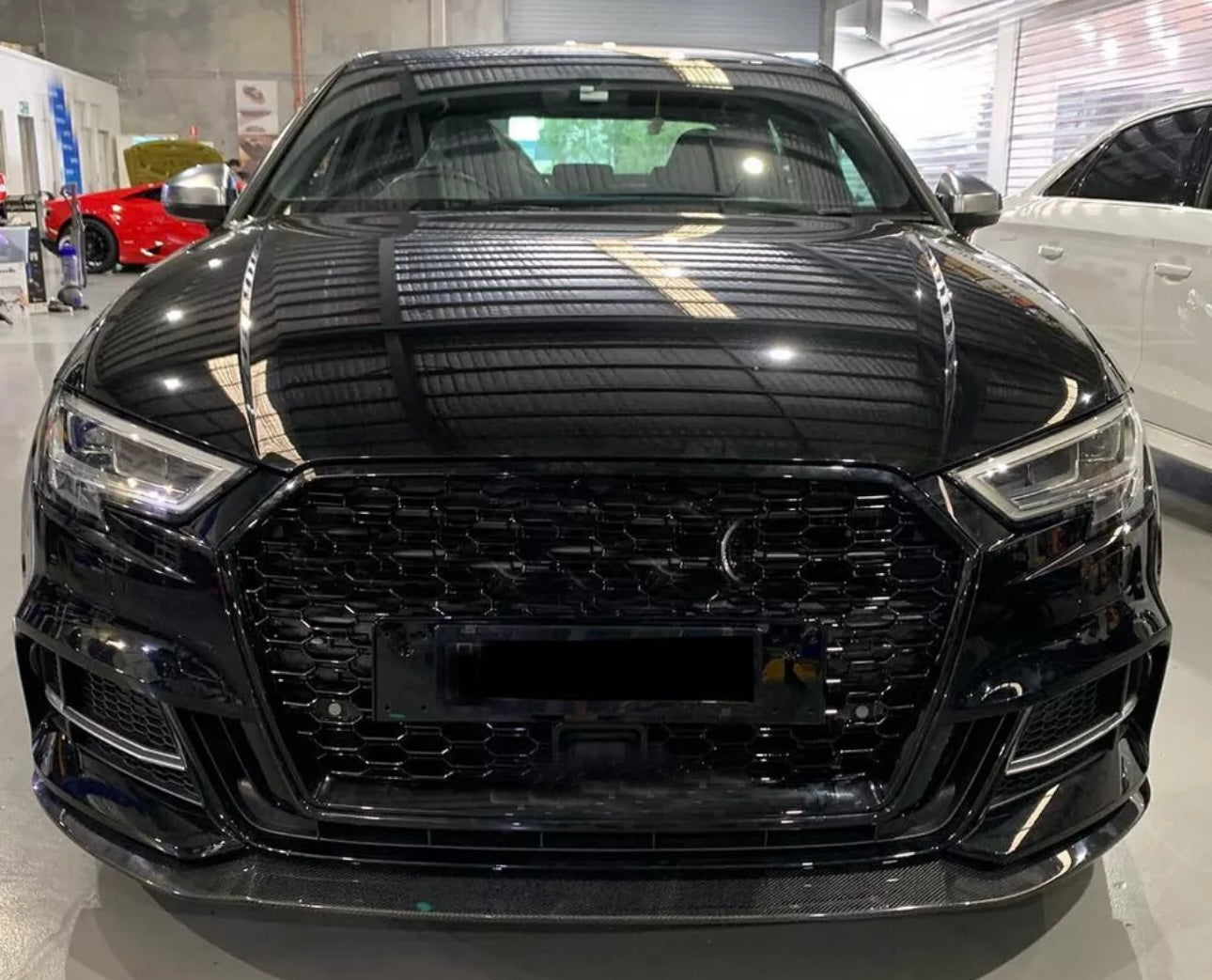 J Style Carbon Fiber Front Lip - Audi S3 / A3 8V S Line