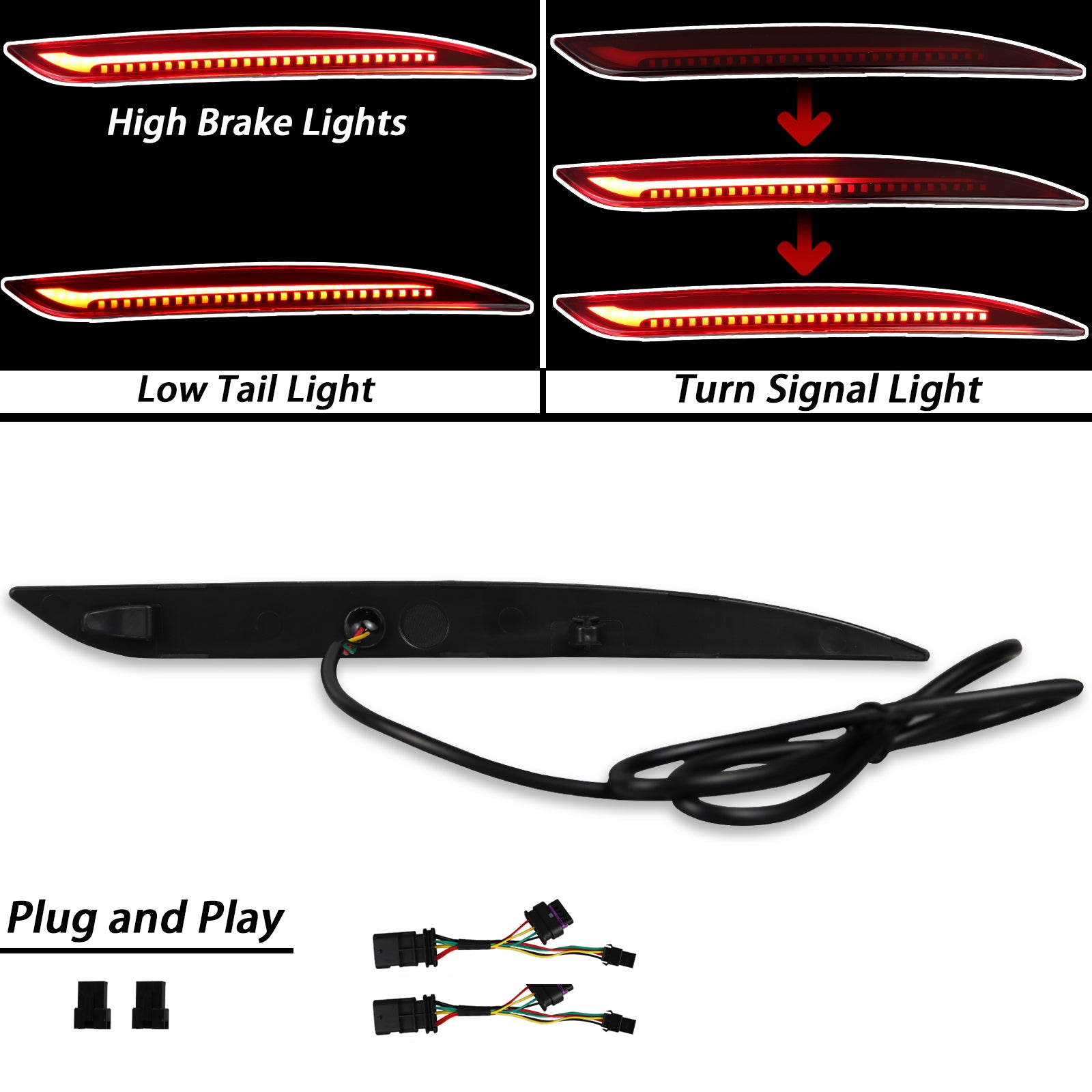 V3 Rear Reflector LED Turn Signal Brake Lights - Tesla Model 3/Y