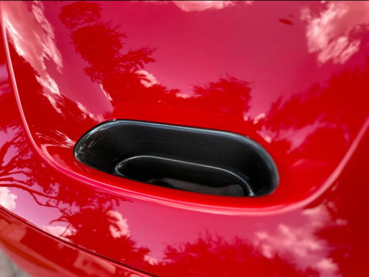 Dry Carbon fiber hood air guide Trim- Ferrari F8