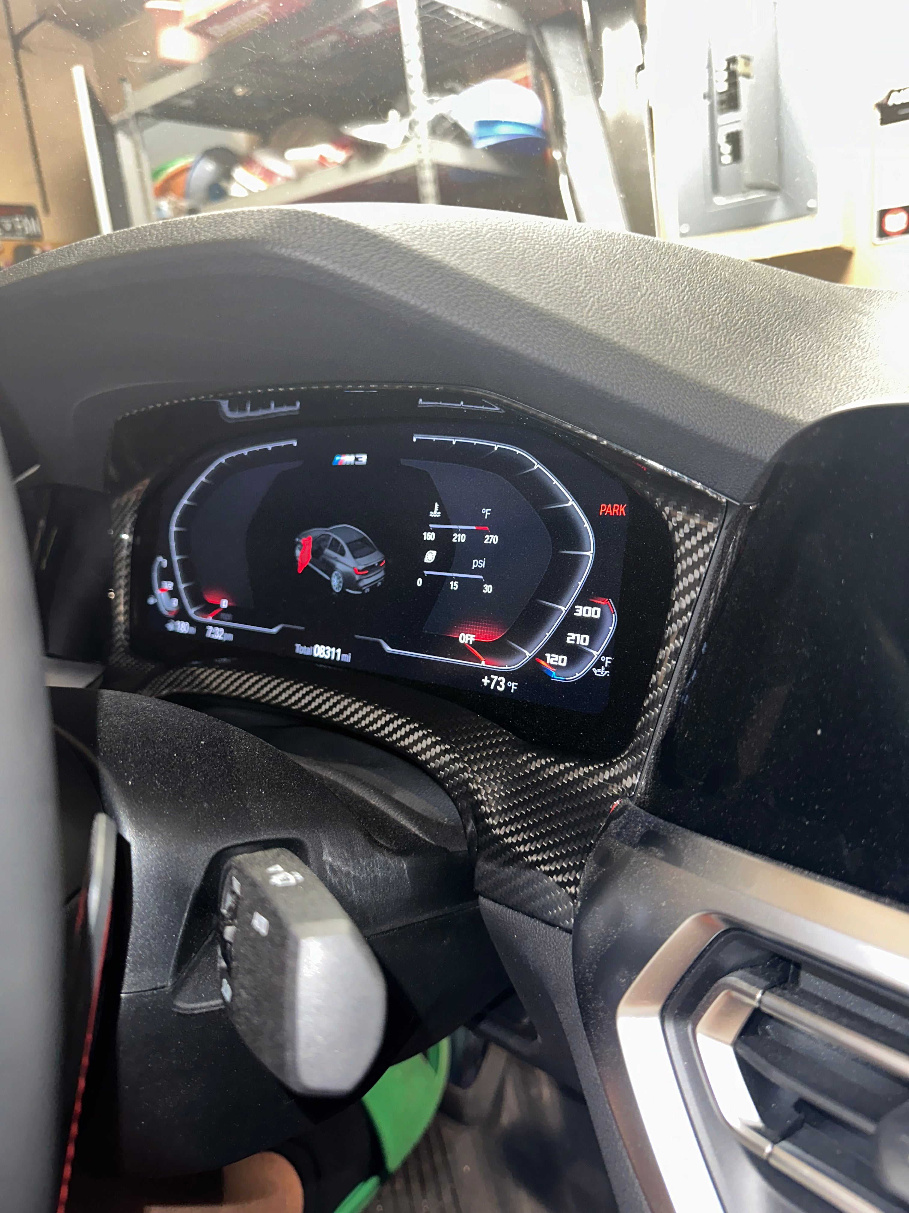 Carbon Fiber Cluster instrument dash screen cover -  BMW G8X