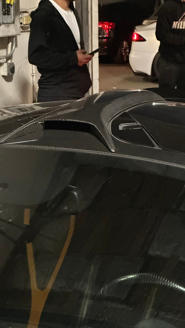 Novi Style Dry Carbon Fiber Air Intake Roof Scoop Vents - McLaren 720s Coupe