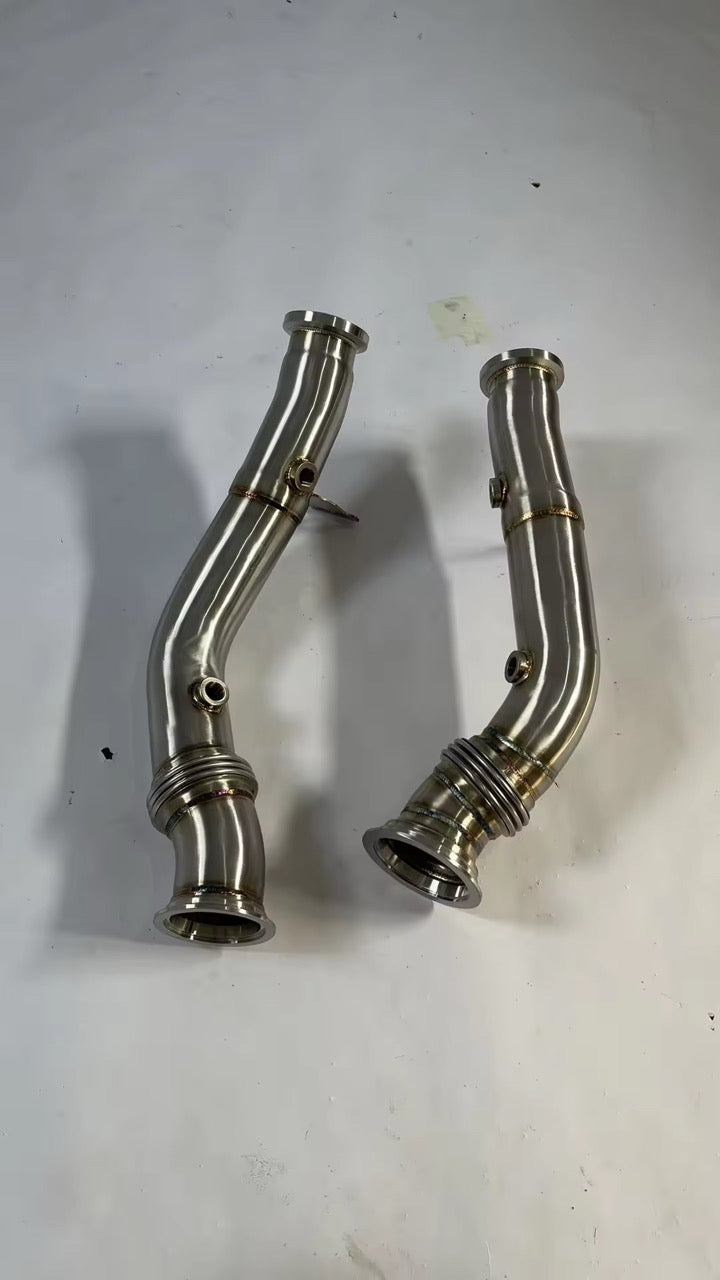 Performance Catless Polished Down Pipes - Mercedes BENZ W205 C43 /GLC43