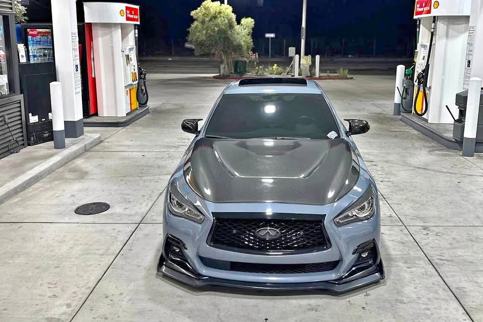 GTS Style Carbon Fiber Vented Engine Hood -  Infiniti Q50 14-21