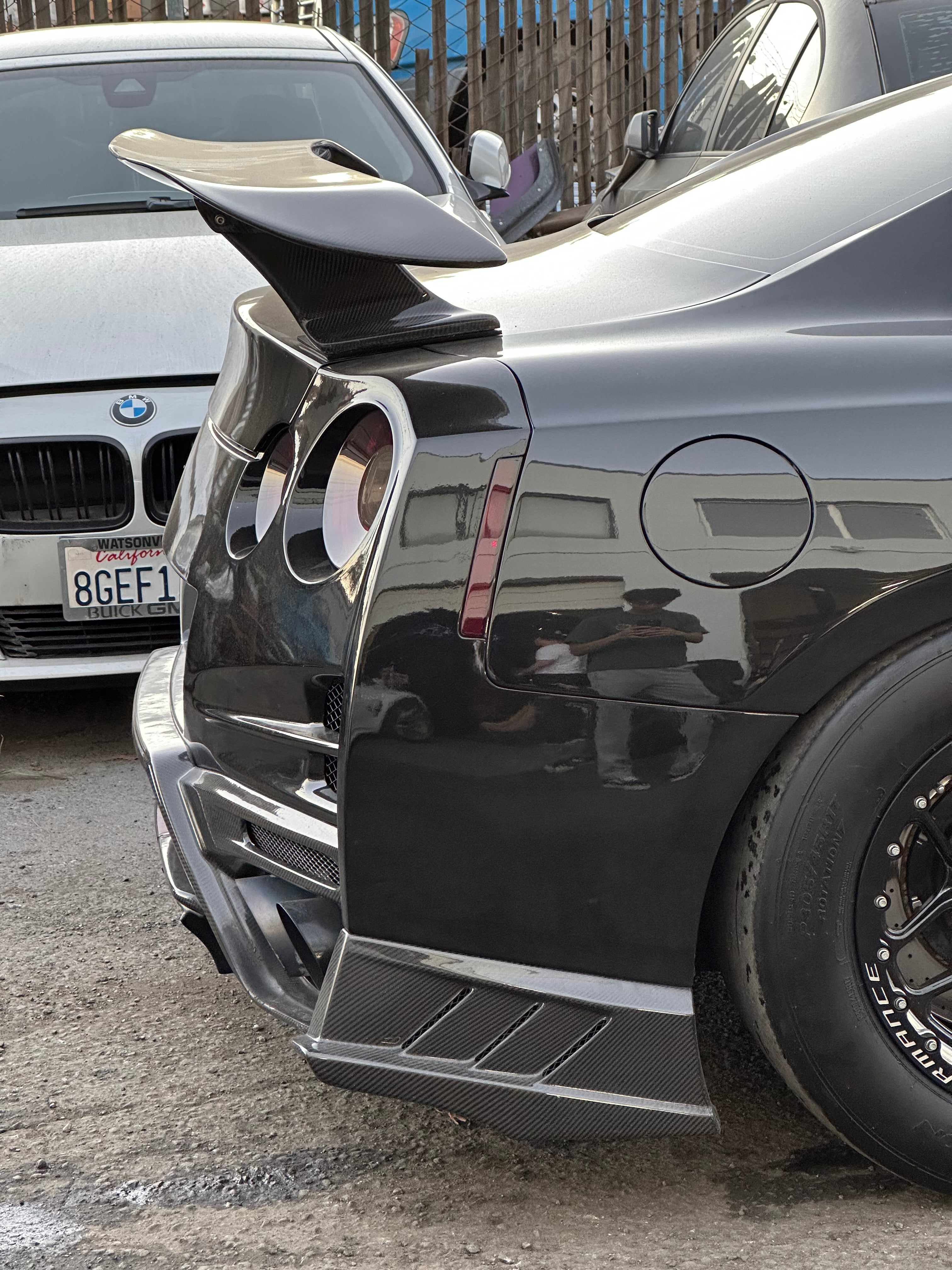 TS-Style Carbon Fiber Rear Diffuser W/BrakeLight - Nissan GTR R35