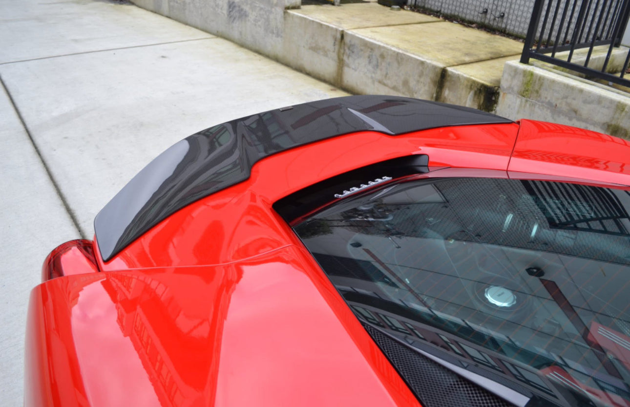 V Style Carbon Fiber Rear Spoiler - Ferrari 488