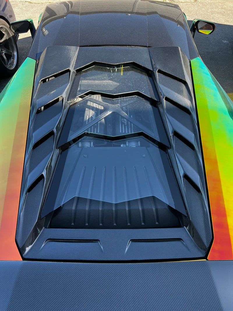 Carbon Fiber Transparent Glass Engine Cover - Lamborghini Huracan