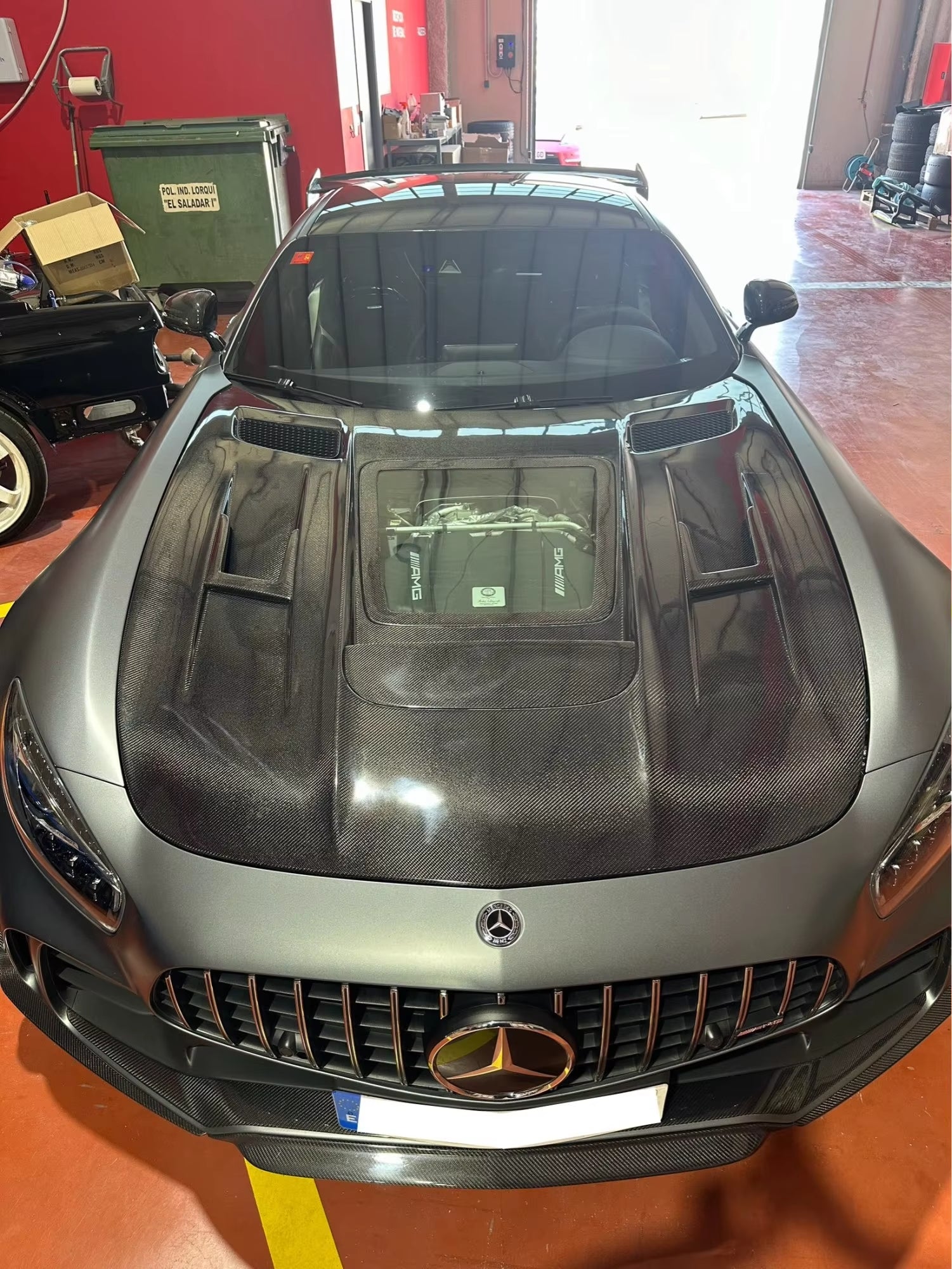 Carbon Fiber Vented Hood W/ Transparent Window - Mercedes GT/GTR/GTS/GTC