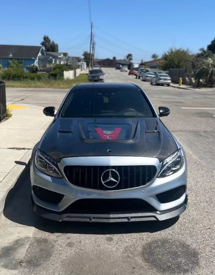 Carbon Fiber Hood W/ Transparent Window -  Mercedes Benz W205 C63 AMG