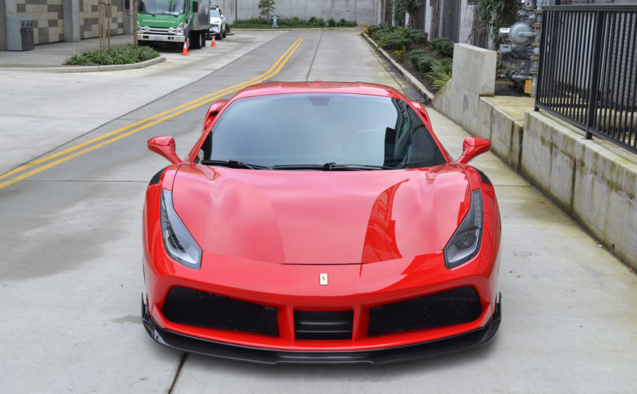 V Style Carbon Fiber Front Splitter - Ferrari 488