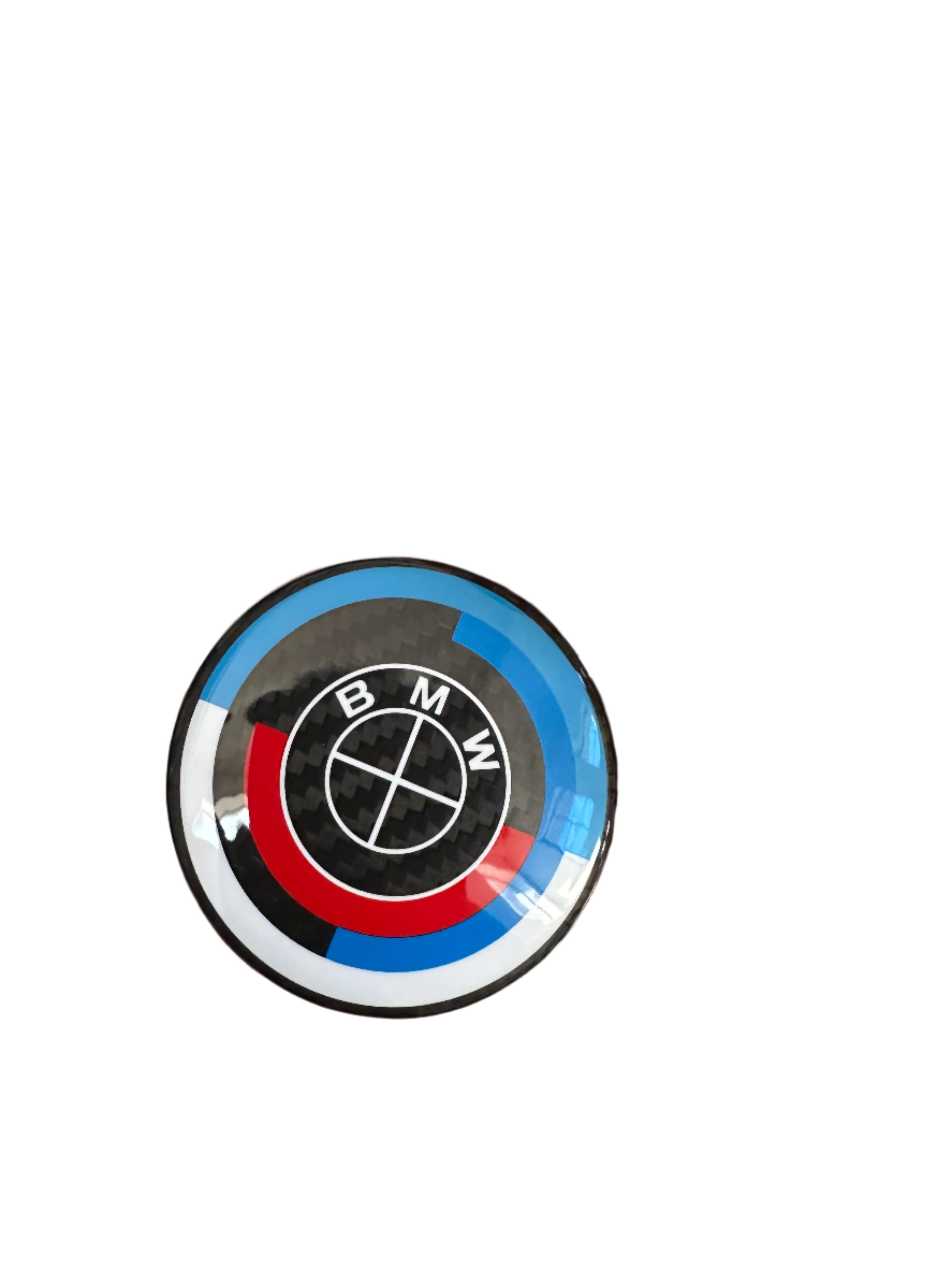 Carbon Fiber 50th Years M Heritage Emblem Roundel Cover &  Hub Cap Replacement (6 Piece)- BMW Roundel