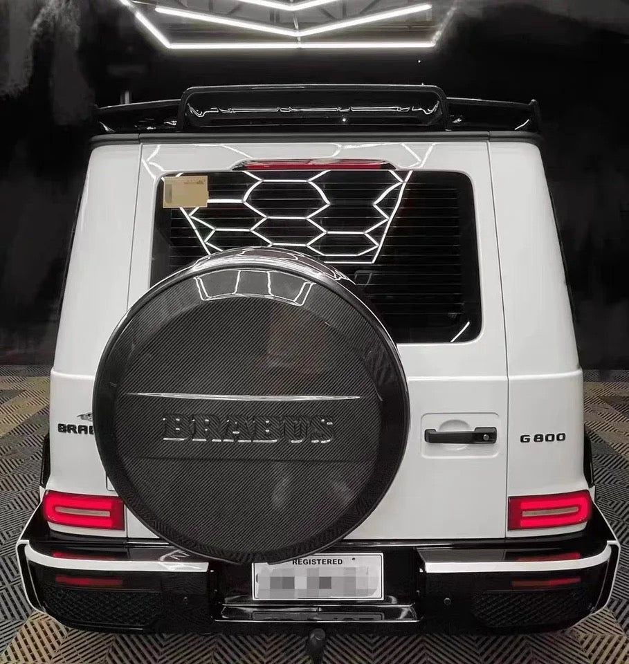 BRS-Style Carbon Fiber Rear Spare Tire Cover - Mercedes AMG G-Wagon