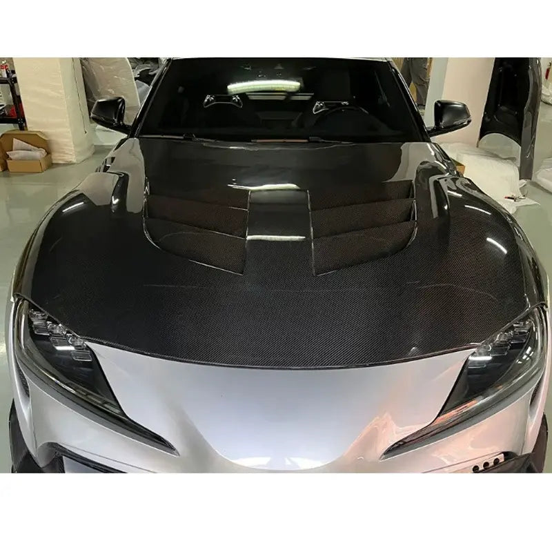 TSII Style Vented Carbon Fiber Hood V2 - Toyota Supra A90/A91