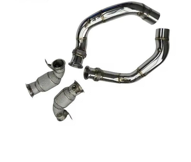 CatLess High Flow Racing Downpipes w/Heat Sheild - BMW F90 M5