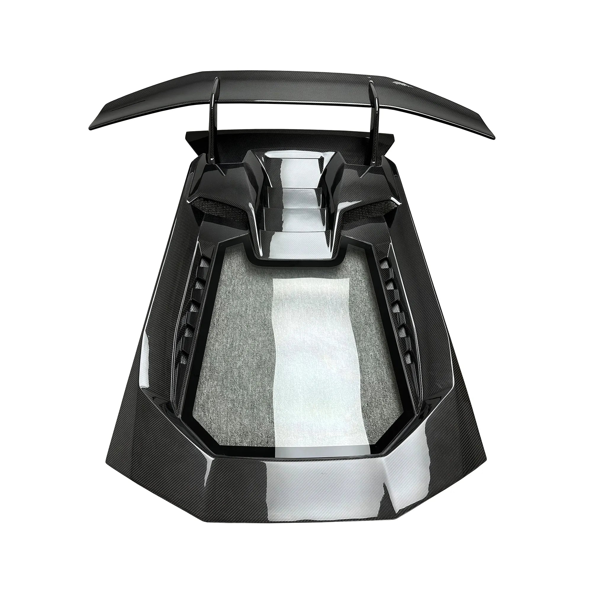 Performante Style Dry Carbon Fiber Rear Engine Hood W/ Rear Spoiler Wing - Lamborghini Huracan LP580 LP610