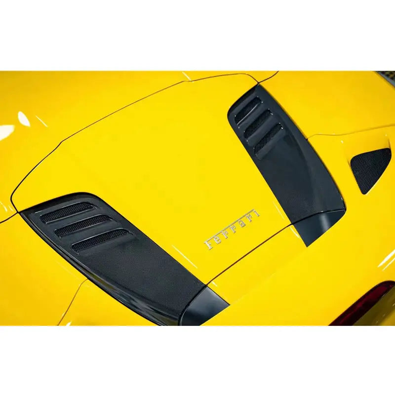 Dry Carbon Fiber Engine Cover Vents Rear Hood Bonnet Air Intake Vent  - Ferrari F8 Spider