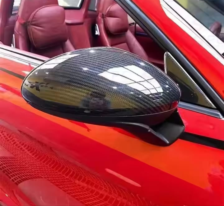 Dry Carbon Fiber Mirror Caps For Porsche 718 Cayman Boxster 2016-2021