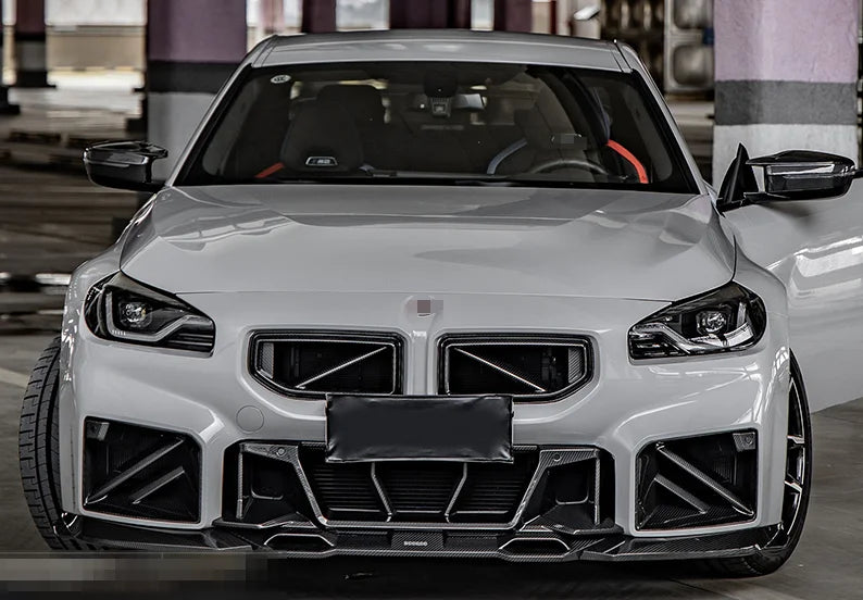 SQ style Carbon Fiber Front Center Grille - BMW G87 M2