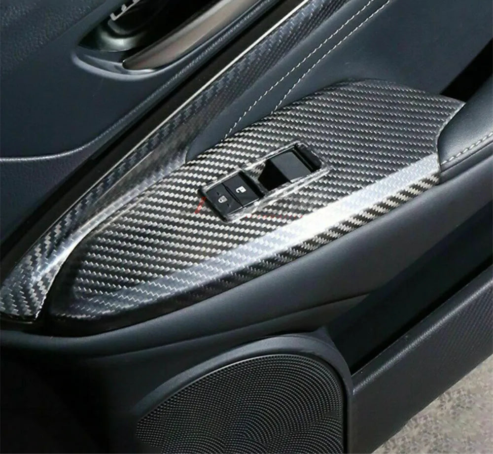 Carbon Fiber Window Switch Lift Lock Panel Trim Cover - Lexus RC RC200t RC300 RC350 RC-F SPORT 2015-2019