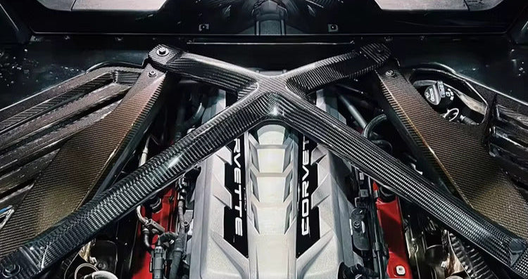 Carbon Fiber Engine Bay X Brace - Corvette C8 Z51 Z06 Z07