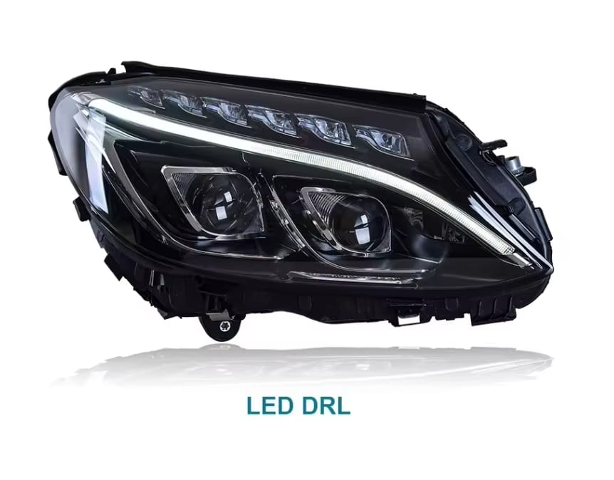 AMG C63 Style Full LED Headlight - 2015-2018 Mercedes Benz W205 C Class 4D Sedan