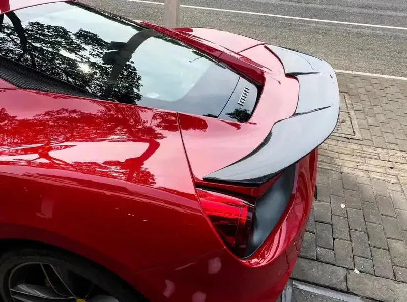 V Style Carbon Fiber Rear Spoiler - Ferrari 488