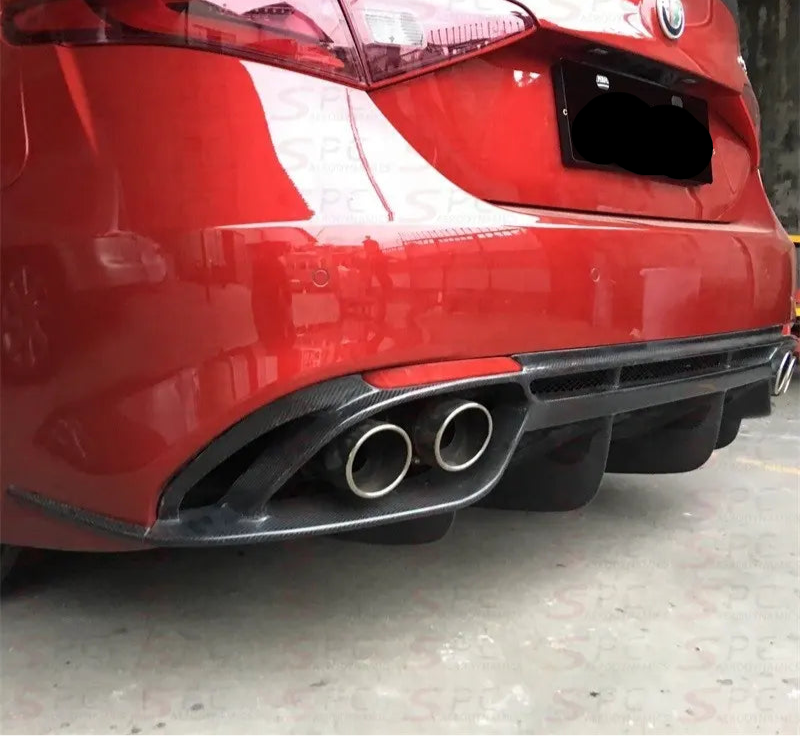 Carbon Fiber Rear Diffuser - Alfa Romeo Giulia 2016-2020 Sport model