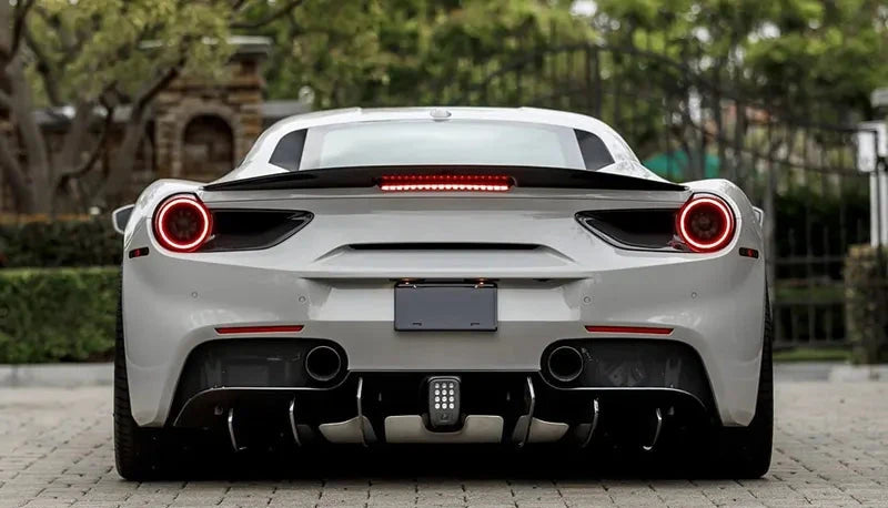 V Style Carbon Fiber Rear Spoiler - Ferrari 488