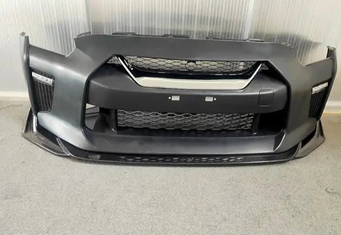 TS-Style Carbon Fiber Car Front Lip Diffuser - Nissan GTR R35 2017-2019