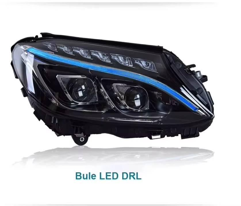 AMG C63 Style Full LED Headlight - 2015-2018 Mercedes Benz W205 C Class 4D Sedan