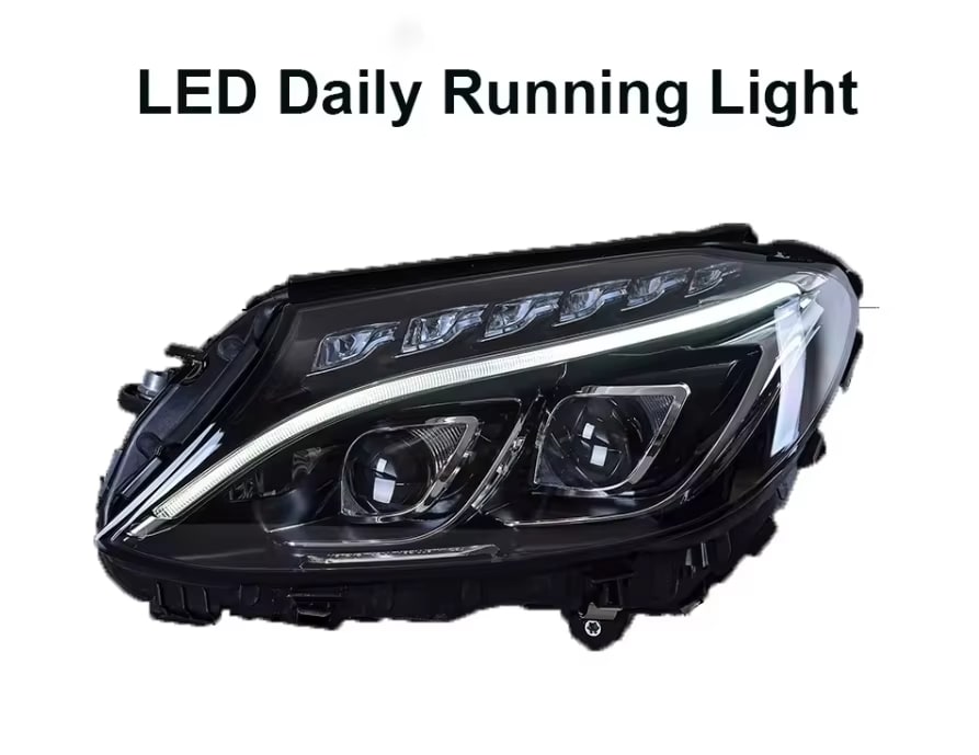 AMG C63 Style Full LED Headlight - 2015-2018 Mercedes Benz W205 C Class 4D Sedan