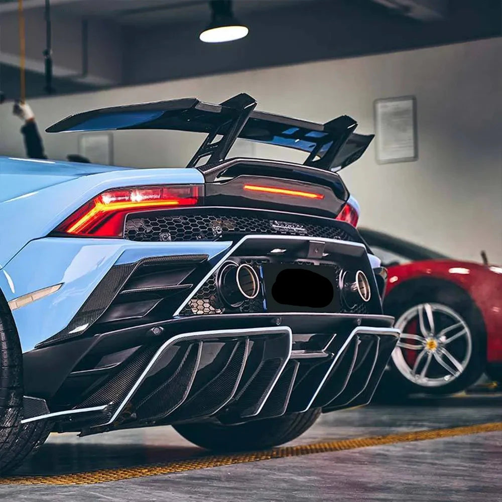 Dry Carbon Fiber Swan Neck Wing - Lamborghini Huracan Evo