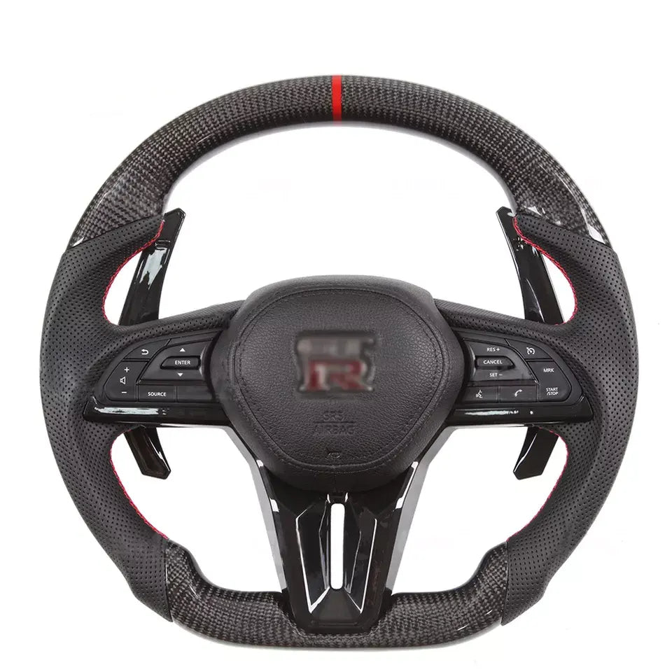 Facelift Conversion Carbon Fiber Steering Wheel complete steering wheel - Nissan GTR R35 2007-2020