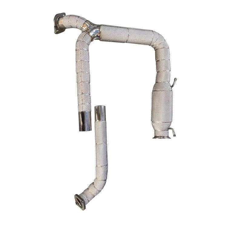 Performance High Flow Catless Exhaust Downpipes W/ Heatshield - Porsche Cayman 718 2.0T 2016-2018