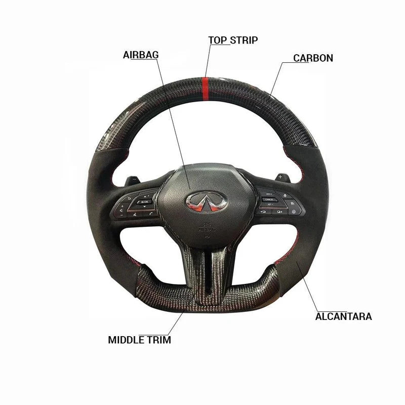 Infiniti Q60 Style - Full Custom Carbon Fiber Steering Wheel