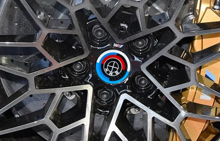 Carbon Fiber 50th Years M Heritage Emblem Roundel Cover &  Hub Cap Replacement (6 Piece)- BMW Roundel