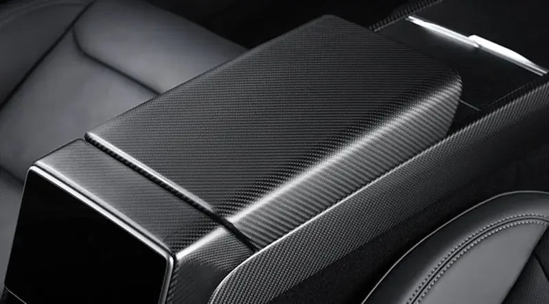 Dry carbon Fiber Armrest Overlay - Tesla Model 3 (HighLand 2024+)