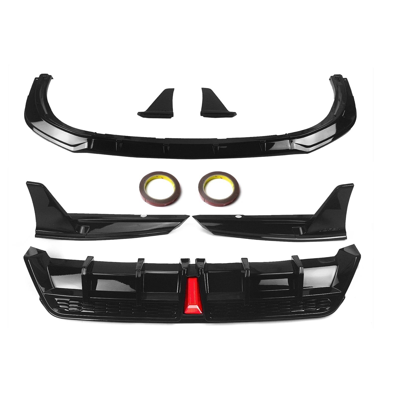 ABS Gloss Black Front Lip & Rear Diffuser w/ LED - Toyota Camry