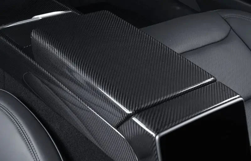 Dry carbon Fiber Armrest Overlay - Tesla Model 3 (HighLand 2024+)