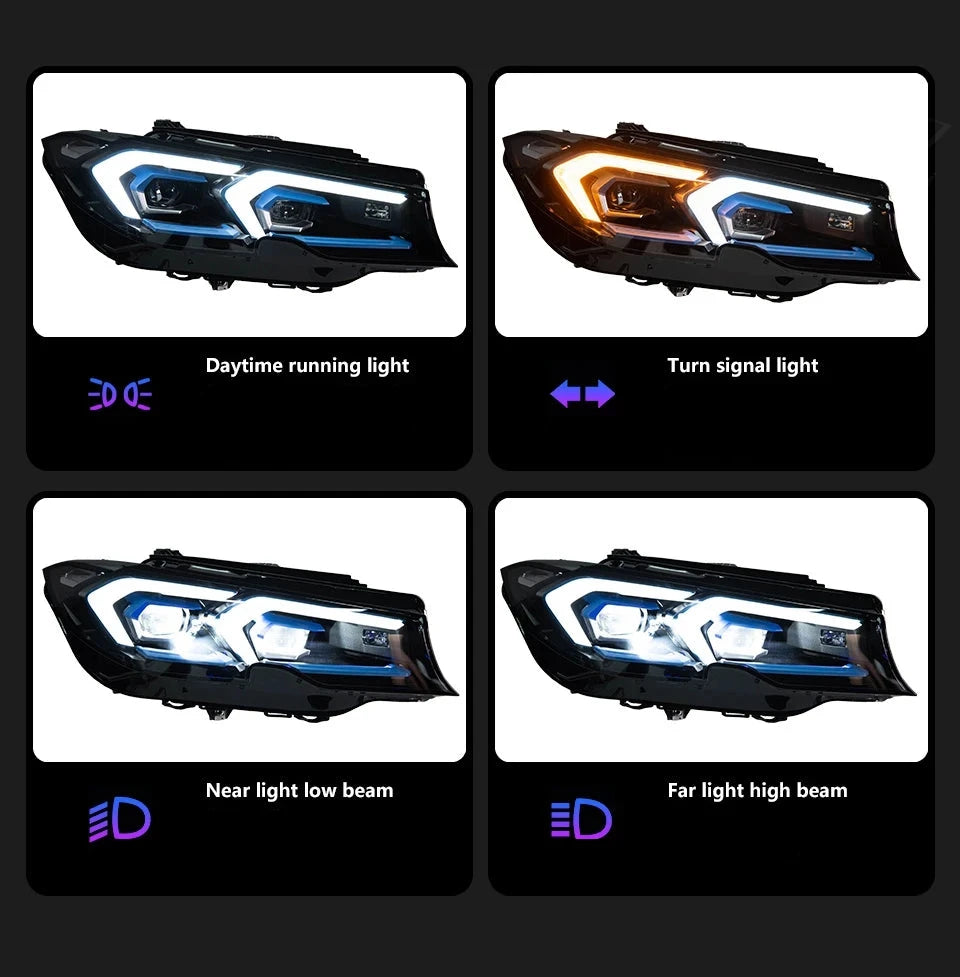 Laser LCI Style LED Headlights -  BMW G20 3 Series