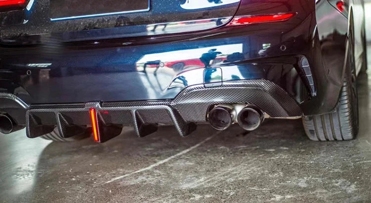 Carbon Fiber M Performance Rear Diffuser w/Brake Light - BMW 3 Series G20