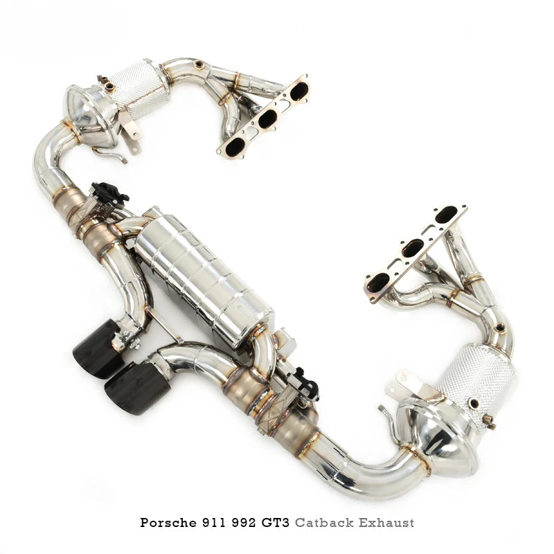 Stainless Steel Full Catback Exhaust w/ Valved Muffler and Headers - Porsche 911 992 GT3