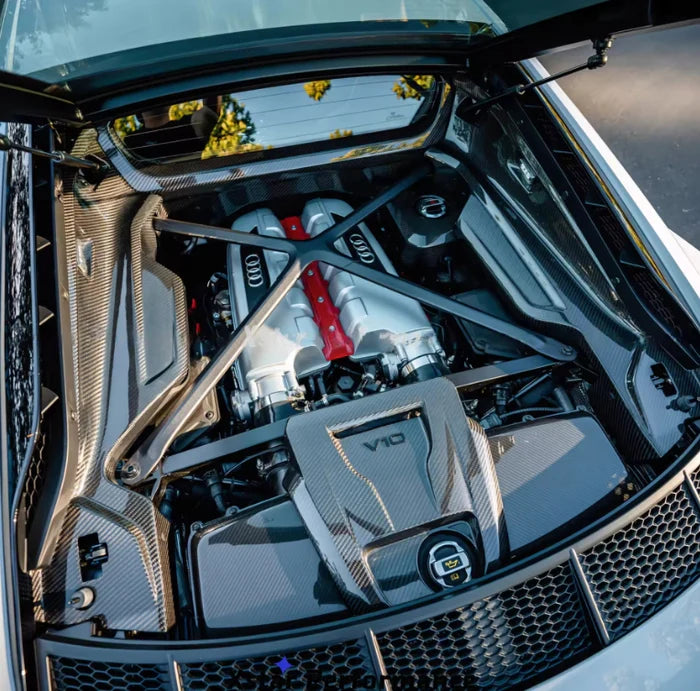 Audi R8 5 Piece Carbon Fiber Engine Bay Kit (Gen 2)