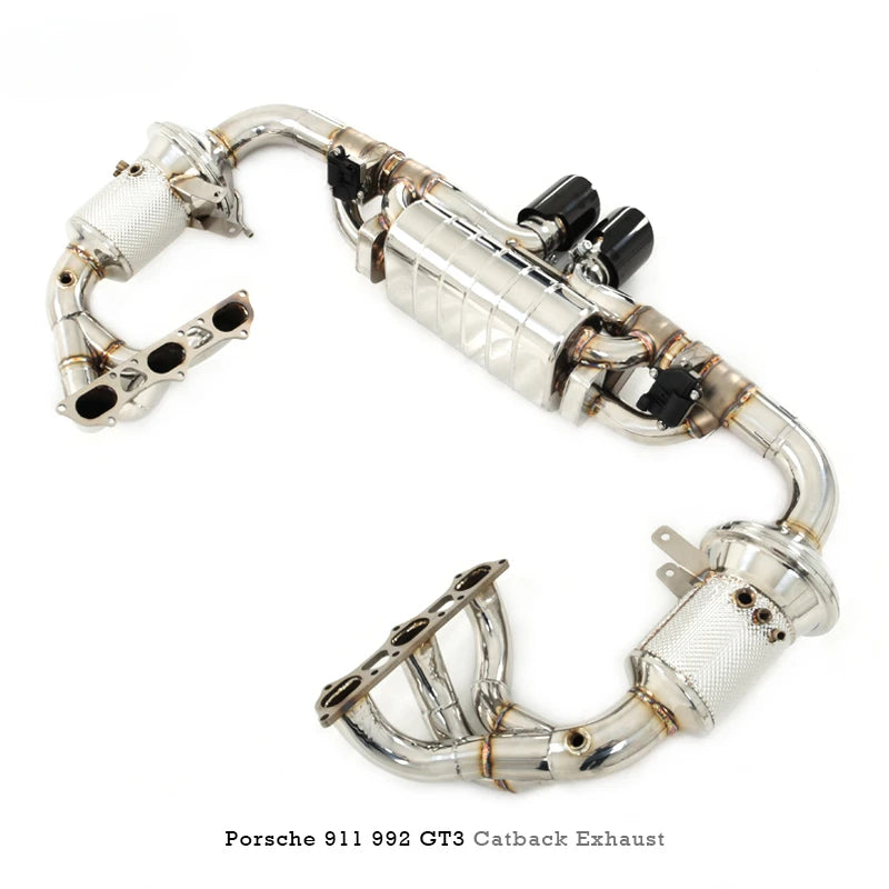 Stainless Steel Full Catback Exhaust w/ Valved Muffler and Headers - Porsche 911 992 GT3