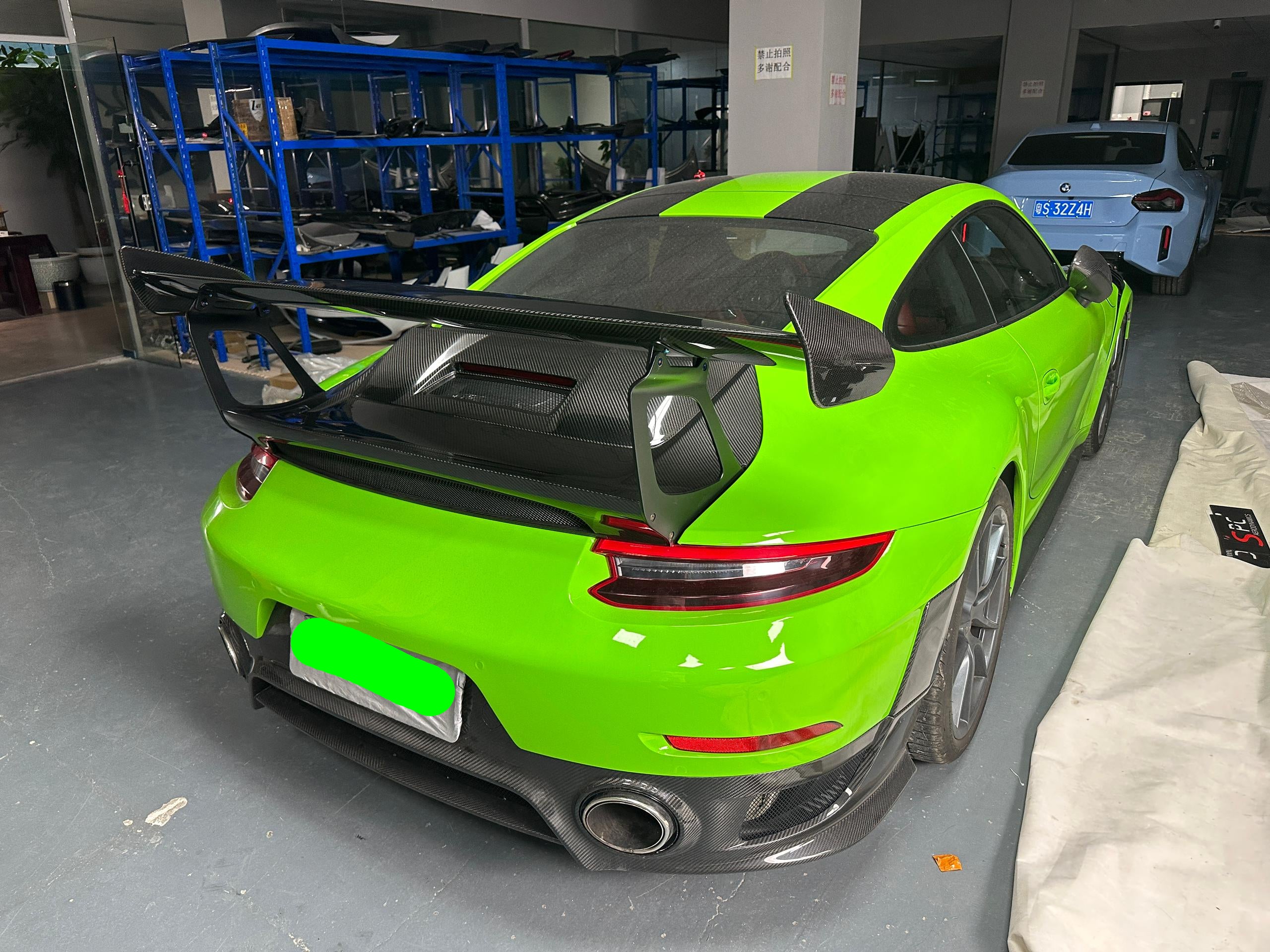 GT2RS Style Dry Carbon Fiber Rear wing w/ Carbon Fiber Trunk - 2016-2019 Porsche 911 991.2 Carrera & S & 4S