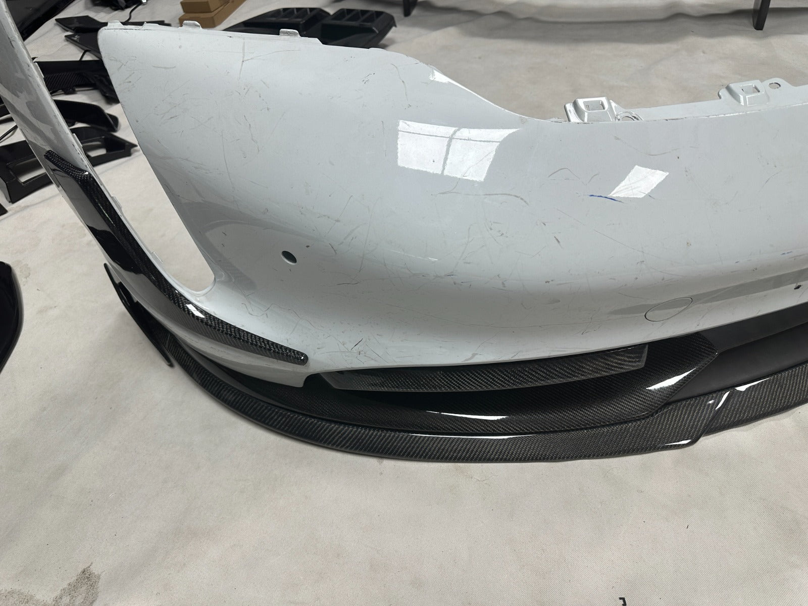 B Style Carbon Fiber Front Lip - Porsche Taycan