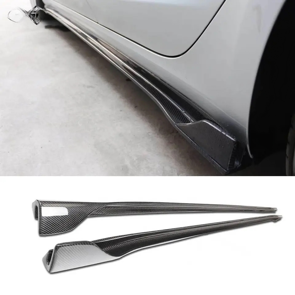 Carbon Fiber V Style Side Skirts - Tesla Model 3