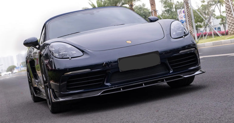 Dry Carbon Fiber Front Splitter Lip - Porsche 718 Cayman Boxster 982