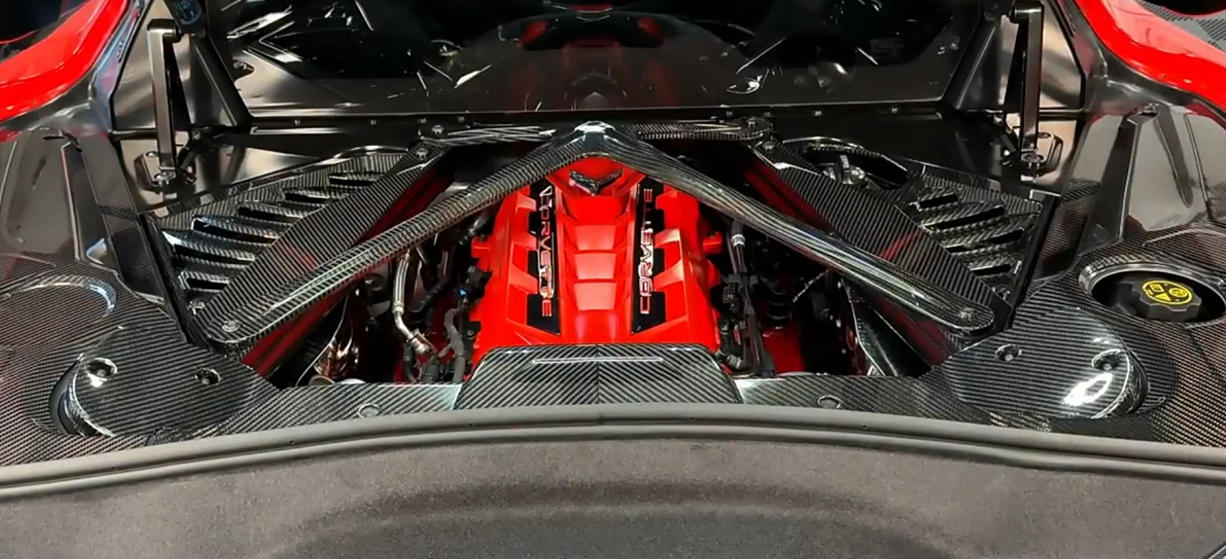 Carbon Fiber Engine Bay X Brace - Corvette C8 Z51 Z06 Z07