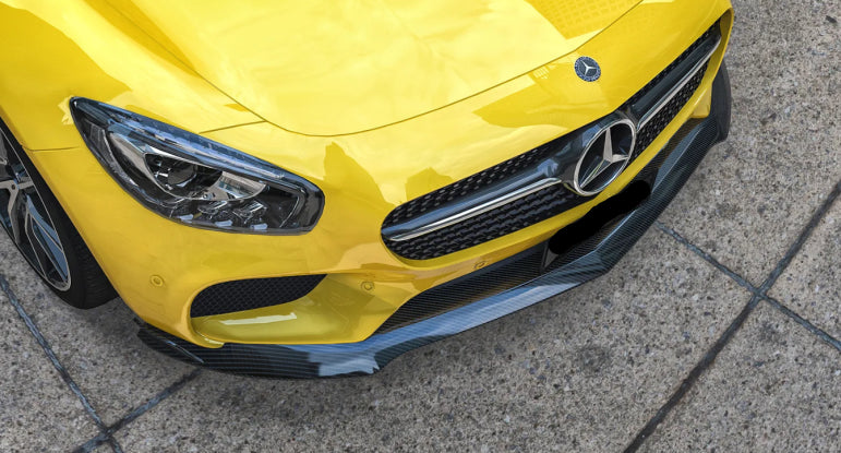 Paktechz Carbon Fiber Front Lip Spoiler Splitter - Mercedes Benz AMG GT GTS C190 Ver2